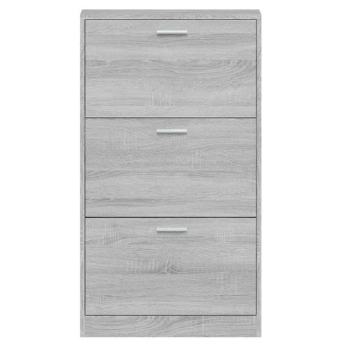 Armoire à Chaussures Sonoma Gris 59x17x108 Cm Bois Contreplaqué