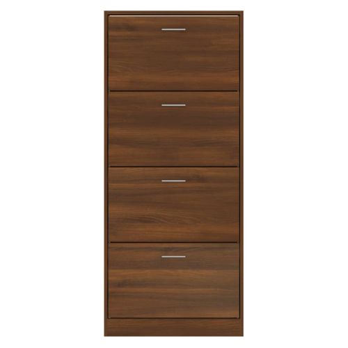 Armoire à Chaussures Chêne Marron 63x24x147cm Bois Contreplaqué