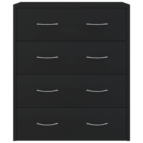 Buffet Avec 4 Tiroirs 60x30,5x71 Cm Noir