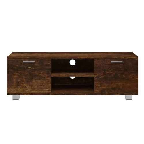 Meuble TV Chêne Fumé 120x40,5x35 Cm Bois Contreplaqué