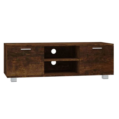 Meuble TV Chêne Fumé 120x40,5x35 Cm Bois Contreplaqué