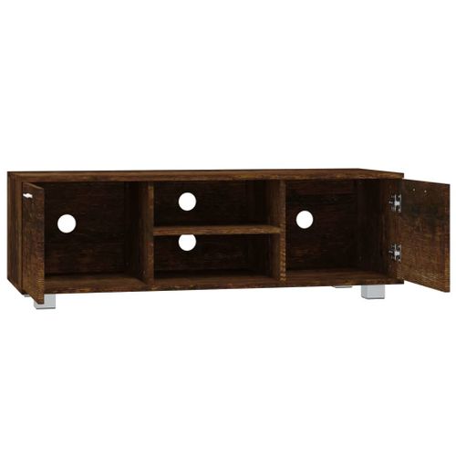 Meuble TV Chêne Fumé 120x40,5x35 Cm Bois Contreplaqué