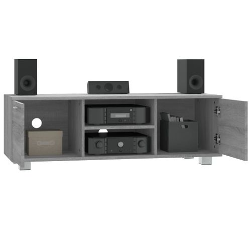 Meuble TV Sonoma Gris 120x40,5x35 Cm Bois Contreplaqué