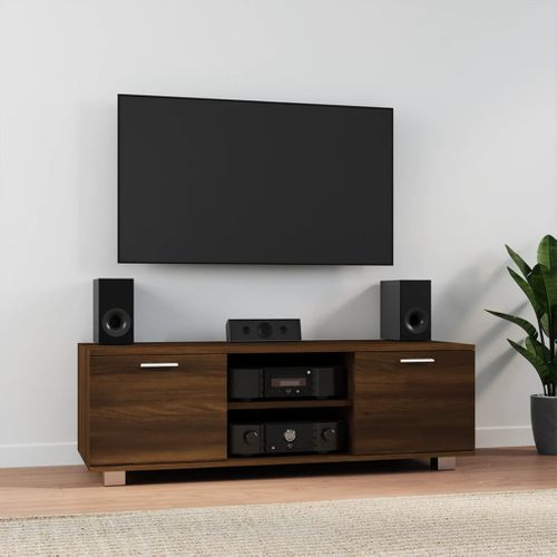 Meuble TV Chêne Marron 120x40,5x35 Cm Bois Contreplaqué