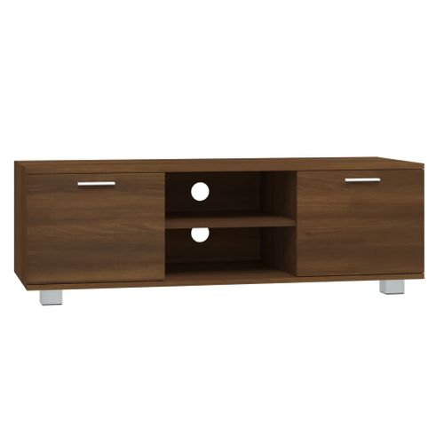 Meuble TV Chêne Marron 120x40,5x35 Cm Bois Contreplaqué