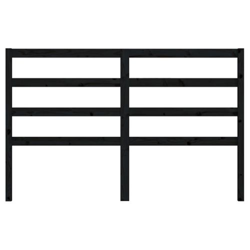 Tête De Lit Noir 146x4x100 Cm Bois Massif De Pin
