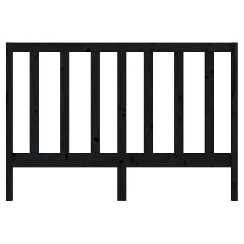 Tête De Lit Noir 146x4x100 Cm Bois Massif De Pin