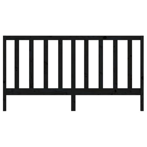 Tête De Lit Noir 186x4x100 Cm Bois Massif De Pin