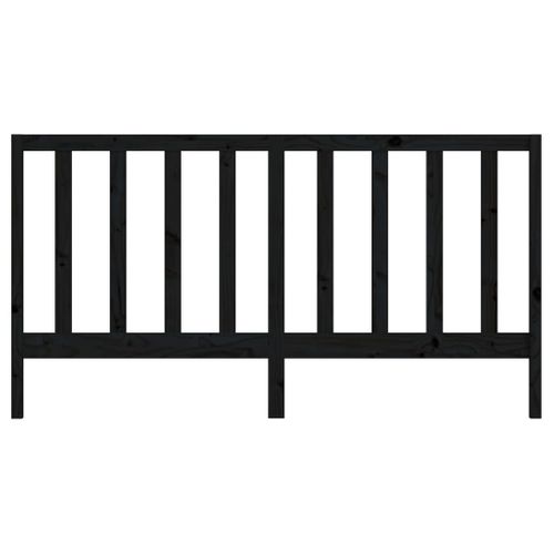 Tête De Lit Noir 206x4x100 Cm Bois Massif De Pin