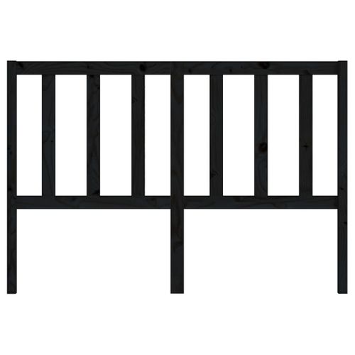 Tête De Lit Noir 146x4x100 Cm Bois Massif De Pin