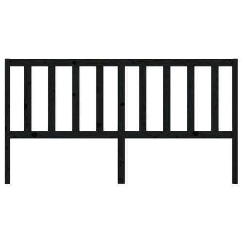 Tête De Lit Noir 186x4x100 Cm Bois Massif De Pin