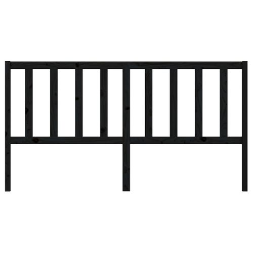 Tête De Lit Noir 206x4x100 Cm Bois Massif De Pin