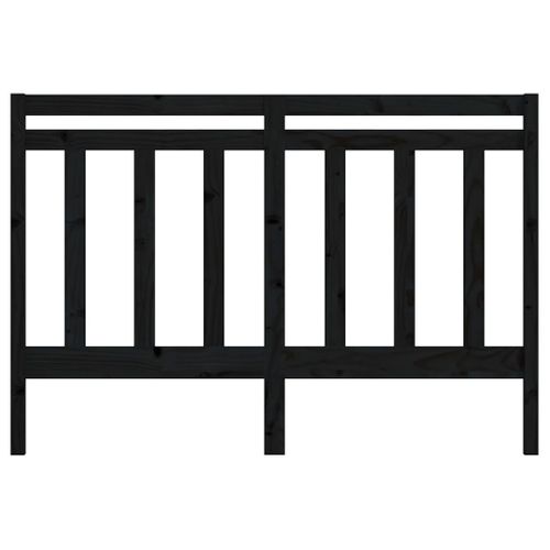 Tête De Lit Noir 126x4x100 Cm Bois Massif De Pin