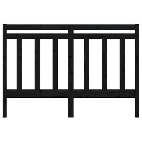 Tête De Lit Noir 146x4x100 Cm Bois Massif De Pin