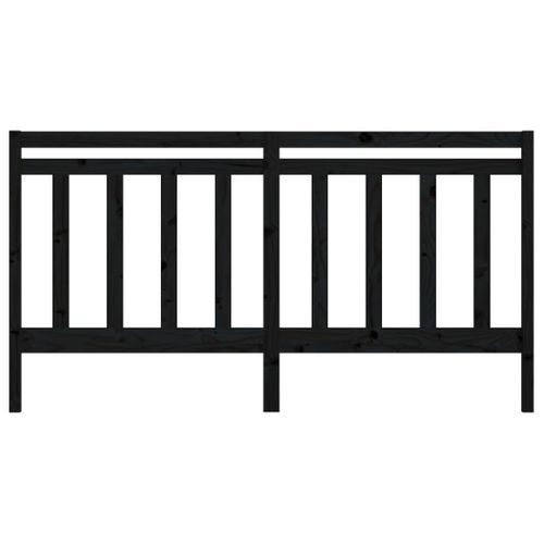 Tête De Lit Noir 206x4x100 Cm Bois Massif De Pin