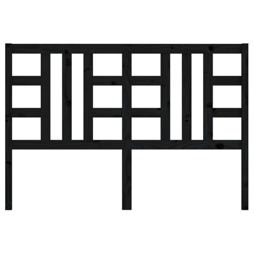 Tête De Lit Noir 126x4x100 Cm Bois Massif De Pin