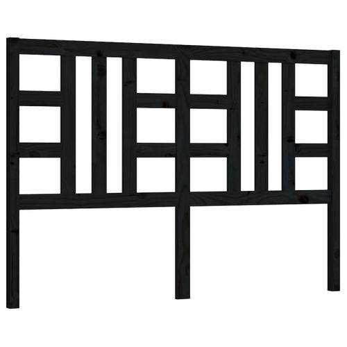 Tête De Lit Noir 126x4x100 Cm Bois Massif De Pin