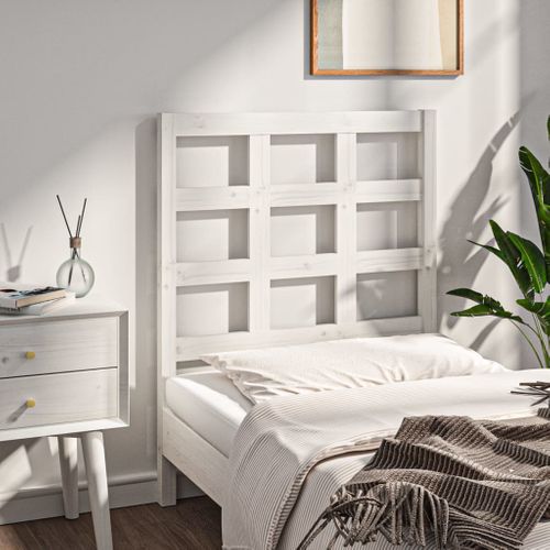 Tête De Lit Blanc 80,5x4x100 Cm Bois Massif De Pin