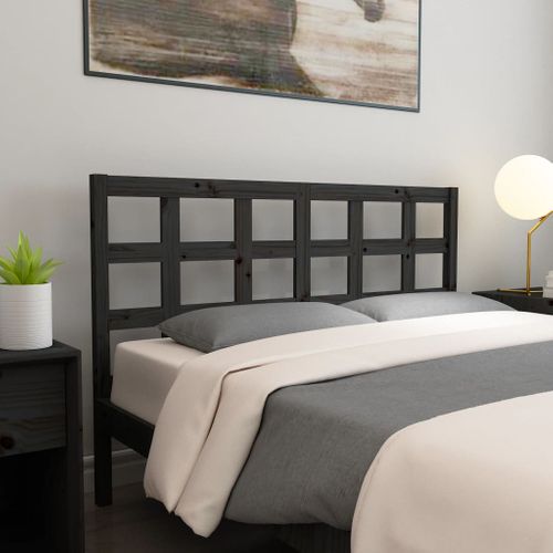 Tête De Lit Noir 165,5x4x100 Cm Bois Massif De Pin