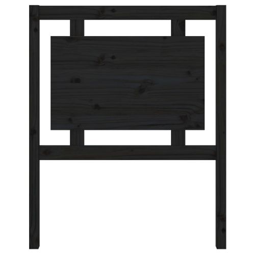 Tête De Lit Noir 80,5x4x100 Cm Bois Massif De Pin