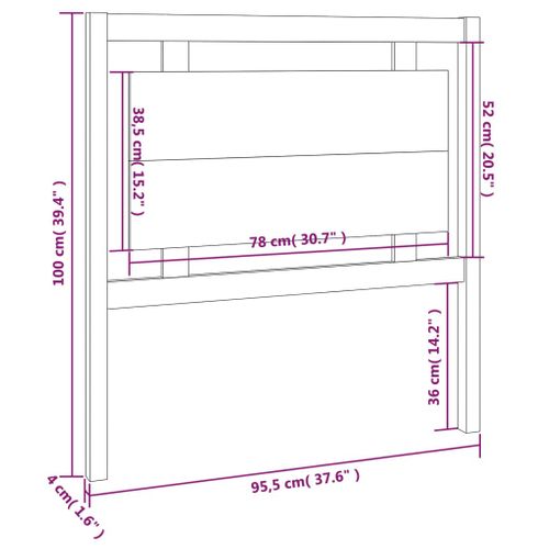 Tête De Lit Marron Miel 95,5x4x100 Cm Bois Massif De Pin