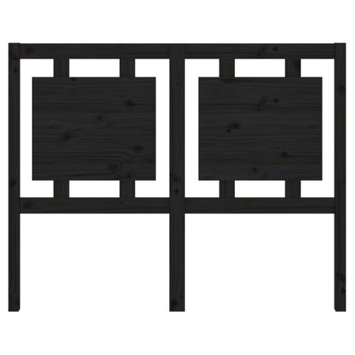 Tête De Lit Noir 125,5x4x100 Cm Bois Massif De Pin