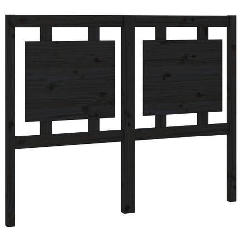 Tête De Lit Noir 125,5x4x100 Cm Bois Massif De Pin