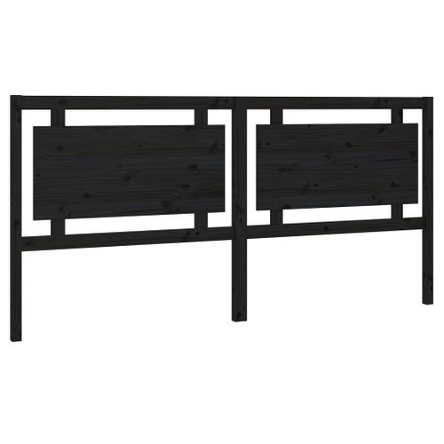 Tête De Lit Noir 205,5x4x100 Cm Bois Massif De Pin