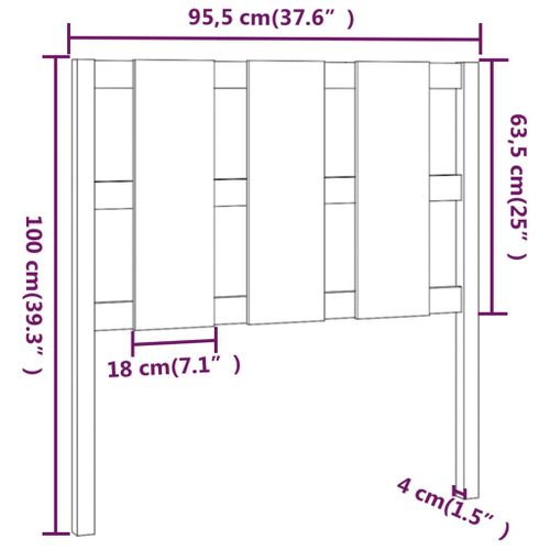 Tête De Lit Marron Miel 95,5x4x100 Cm Bois Massif De Pin