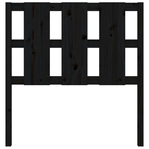 Tête De Lit Noir 105,5x4x100 Cm Bois Massif De Pin