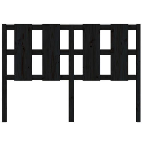 Tête De Lit Noir 125,5x4x100 Cm Bois Massif De Pin