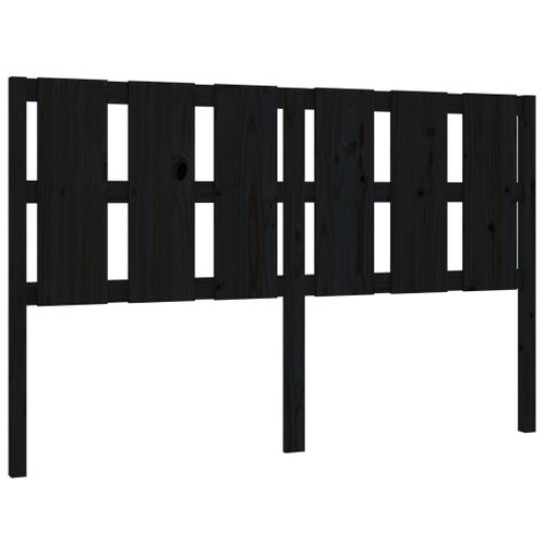 Tête De Lit Noir 155,5x4x100 Cm Bois Massif De Pin