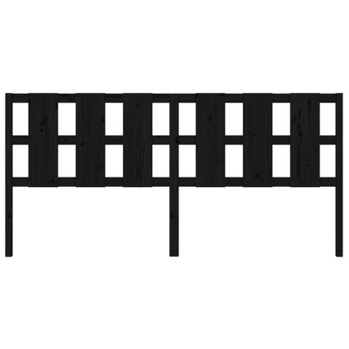 Tête De Lit Noir 205,5x4x100 Cm Bois Massif De Pin