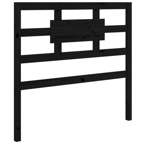 Tête De Lit Noir 80,5x4x100 Cm Bois Massif De Pin