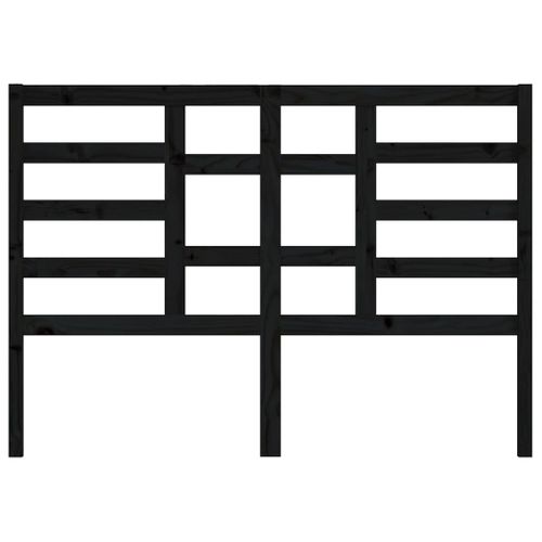 Tête De Lit Noir 146x4x104 Cm Bois Massif De Pin