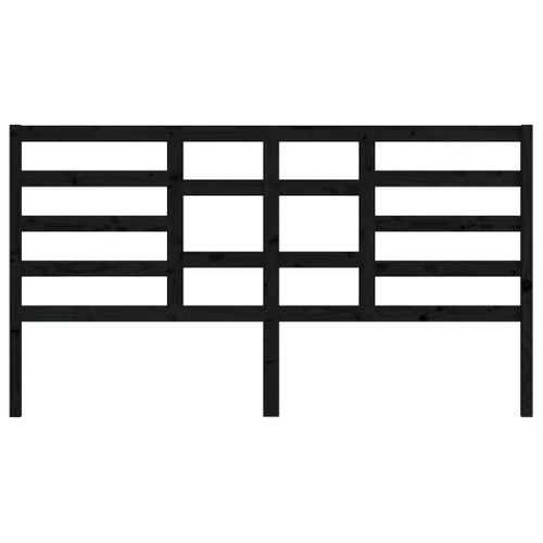 Tête De Lit Noir 206x4x104 Cm Bois Massif De Pin