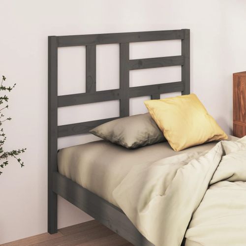 Tête De Lit Gris 81x4x104 Cm Bois Massif De Pin