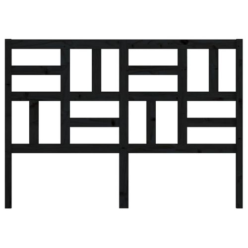 Tête De Lit Noir 126x4x104 Cm Bois Massif De Pin