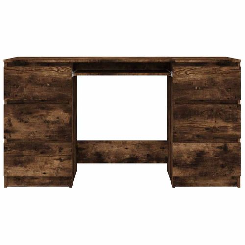 Bureau Chêne Fumé 140x50x77 Cm Bois Contreplaqué
