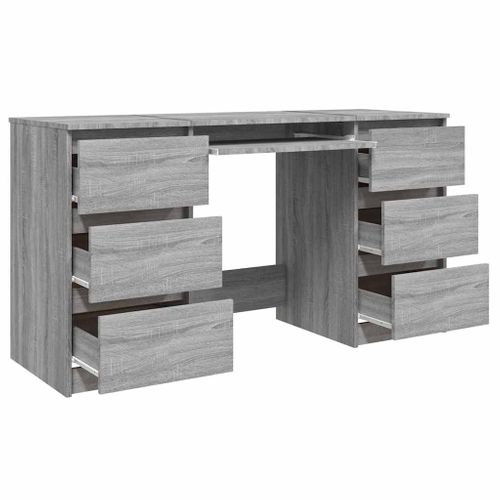 Bureau 140x50x77 Cm Gris Sonoma En Bois Contreplaqué