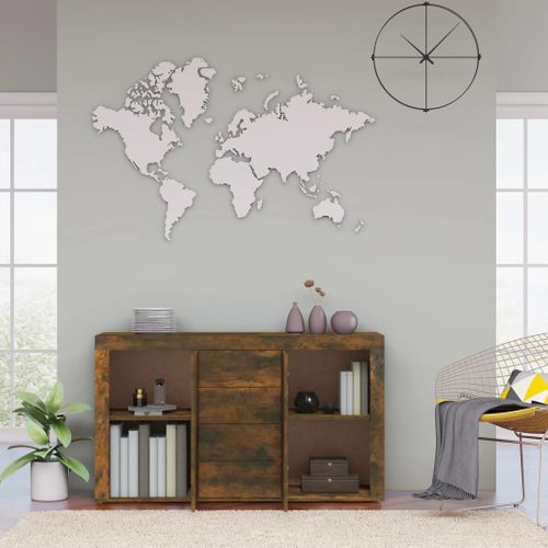 Buffet Chêne Fumé 120x36x69 Cm Bois Contreplaqué