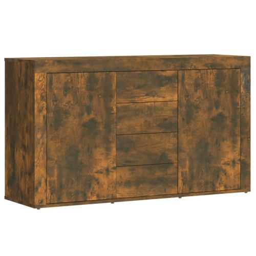 Buffet Chêne Fumé 120x36x69 Cm Bois Contreplaqué