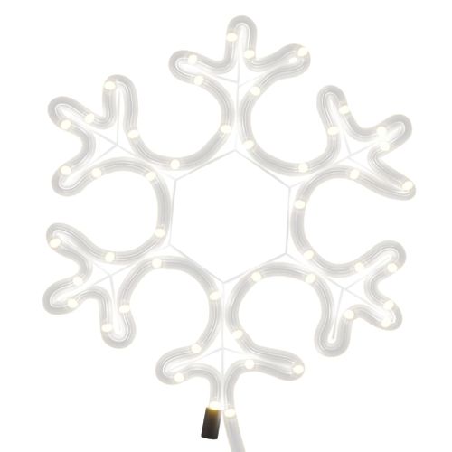 Figure De Flocon De Neige De Noël Et 48 LED Blanc Chaud 27x27cm