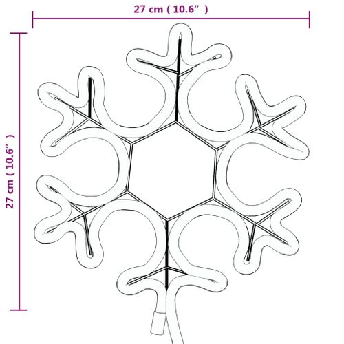 Figure De Flocon De Neige De Noël Et 48 LED Blanc Chaud 27x27cm