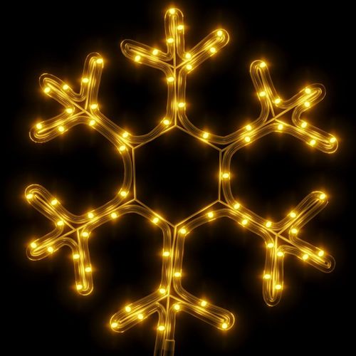 Figure De Flocon De Neige De Noël Et 72 LED Blanc Chaud 38x37cm