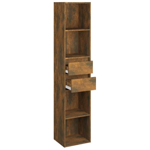 Bibliothèque Chêne Fumé 36x30x171 Cm Bois Contreplaqué