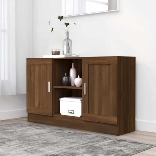 Buffet Chêne Marron 120x30,5x70 Cm Bois Contreplaqué