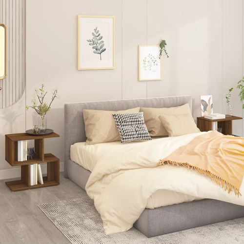 Tables De Chevet 2 Pièces Chêne Marron 50x30x51,5 Cm