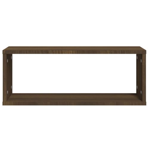 Étagères Murales Cube 2 Pièces Chêne Marron Bois D’ingénierie