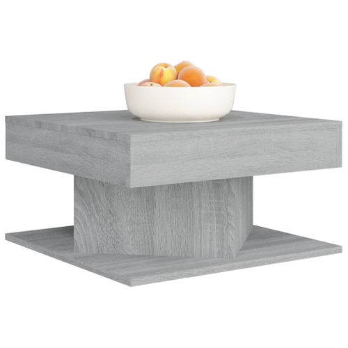 Table Basse Sonoma Gris 57x57x30 Cm Bois Contreplaqué